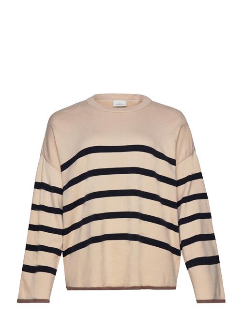 ONLY Carmakoma Caralberte Ls Stripe O-Neck Cc Knt ONLY Carmakoma Cream