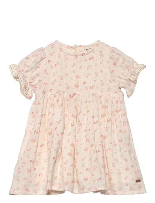 Minymo Dress Ss Aop W. Lining Minymo Coral