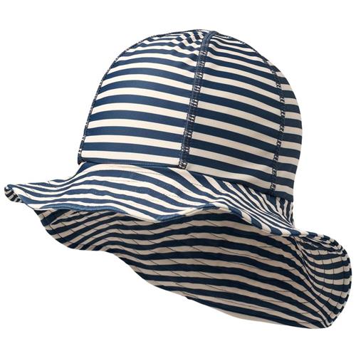 Wheat Stribet Uv-hat Indigo | Marine blå | 3-5 years