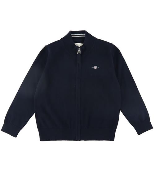 Se GANT GANT Cardigan - Strik - Shield - Evening Blue ved KidsWorld