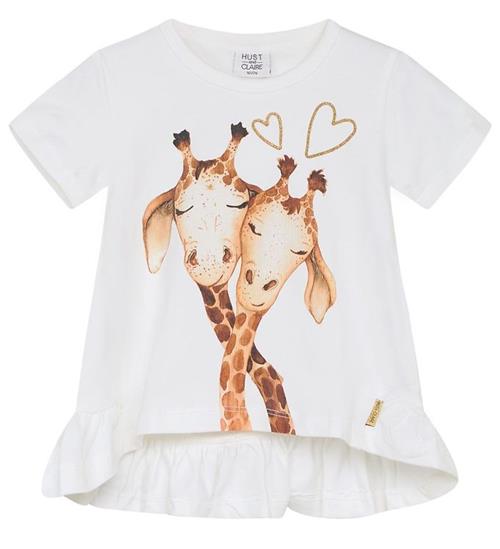 Se Hust and Claire Hust and Claire T-shirt - Adanna - Hvid m. Giraffer ved KidsWorld