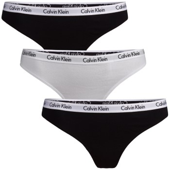 Calvin Klein Trusser 9P Carousel Thongs Sort/Hvid bomuld Small Dame