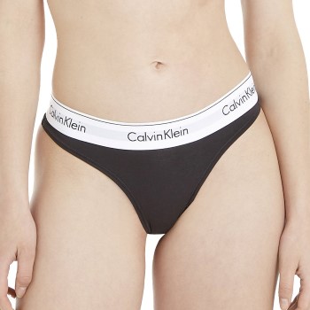 Calvin Klein Trusser 2P Modern Cotton Thong Sort Large Dame