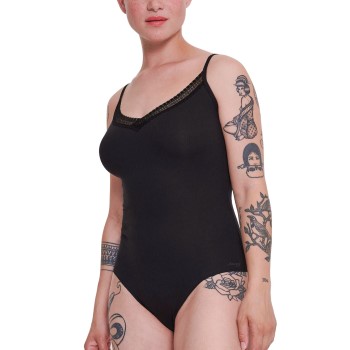 Sloggi GO Ribbed Bodysuit Sort bomuld Medium Dame