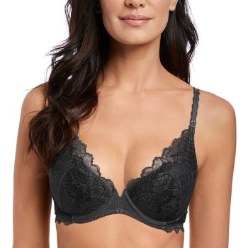 Wacoal Bh Lace Perfection Plunge Push Up Bra Sort A 80 Dame