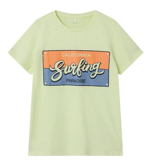 Se Name It Name It T-shirt - NkmPfholiday - Lime Cream ved KidsWorld