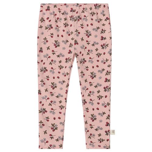 Se Buddy & Hope Kalle GOTS Mønstrete Leggings Wild Strawberry | Lyserød | 74/80 cm ved Babyshop