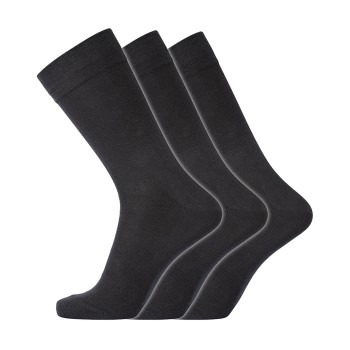 Dovre Strømper 3P Cotton No-Elastic Socks Sort Str 45/48 Herre