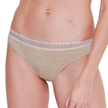 Sloggi Trusser 2P GO Ribbed Brazilian Briefs Elfenben økologisk bomuld Small Dame