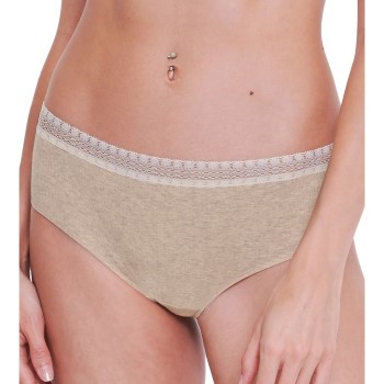 Sloggi Trusser 2P GO Ribbed Hipster Briefs Elfenben økologisk bomuld Small Dame