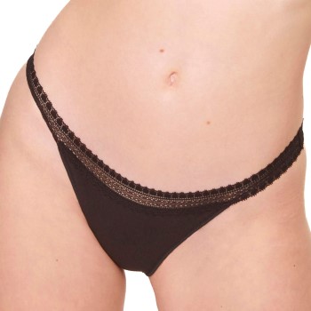 Sloggi Trusser 2P GO Ribbed Tanga Briefs Sort økologisk bomuld Medium Dame