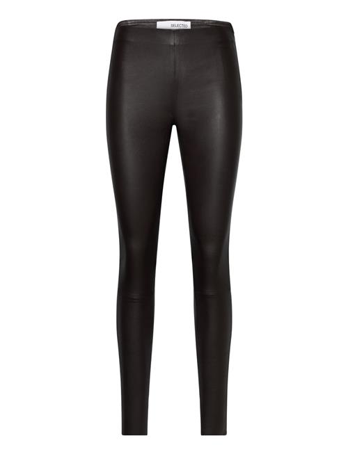 Se Selected Femme Slfsylvia Mw Stretch Leather Leggin Noos Selected Femme Black ved Booztlet