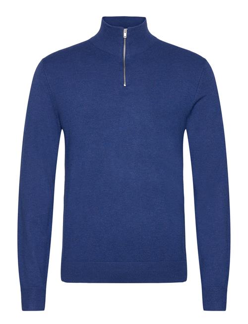 Lindbergh Ecovero Half Zip L/S Knit Lindbergh Blue