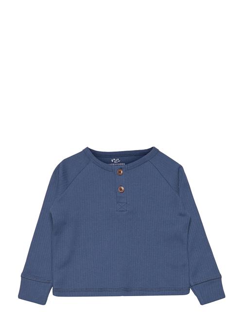 Copenhagen Colors Rib Jersey T-Shirt W. Ls Copenhagen Colors Blue