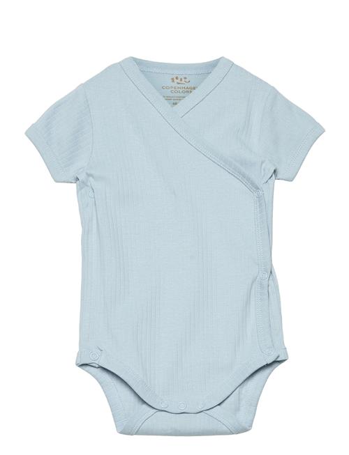 Copenhagen Colors Baby Rib Jersey Body Crossover W. Ss Copenhagen Colors Blue