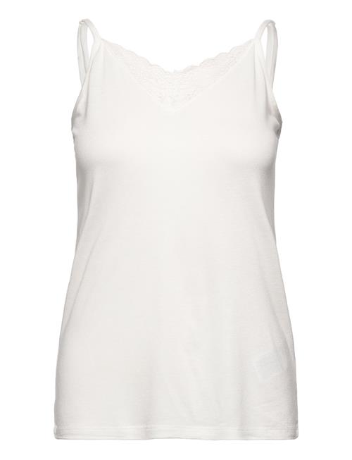 Se Esprit Collection Top With Lace, Lenzing™ Ecovero™ Esprit Collection White ved Booztlet