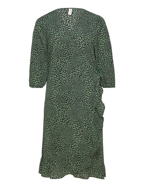 ONLY Carmakoma Carlux Celi 3/4 Wrap Calf Dress Aop ONLY Carmakoma Green