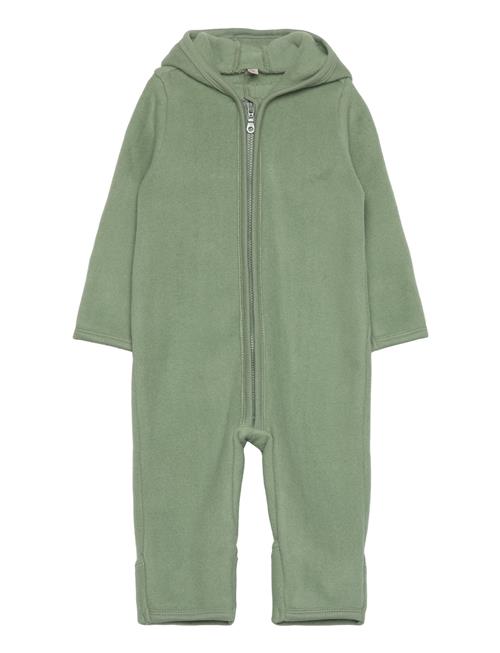 Huttelihut Pram Suit Ears Cot. Fleece Huttelihut Green