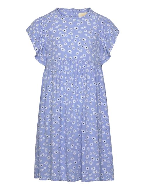 Creamie Dress Ss Flower Crepe Creamie Blue