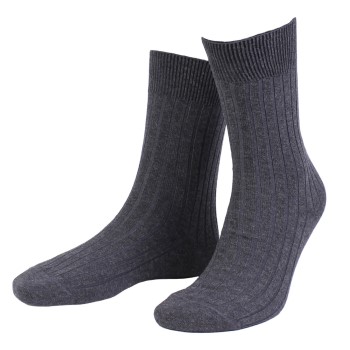 Amanda Christensen Strømper True Ankle Rib Sock Antracit Str 39/42 Herre