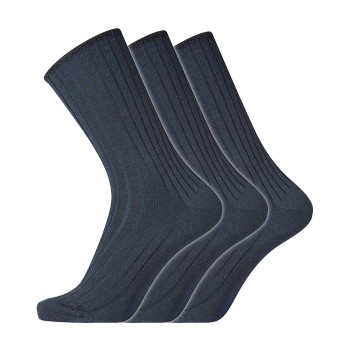 Dovre Strømper 3P Wool No-Elastic Socks Marineblå Str 45/48 Herre