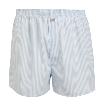 Jockey Woven Poplin Boxer Shorts Hvid m Rand bomuld Small Herre