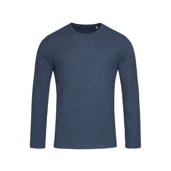 Stedman Knit Long Sleeve For Men Blå Small Herre