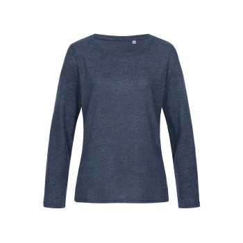 Se Stedman Knit Long Sleeve For Women Blå Medium Dame ved Timarco