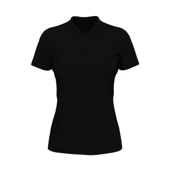 Stedman Lux Short Sleeve Polo For Women Sort bomuld Large Dame