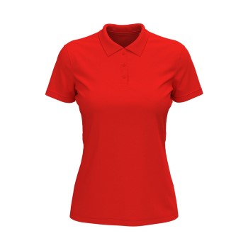 Stedman Lux Short Sleeve Polo For Women Rød bomuld Medium Dame