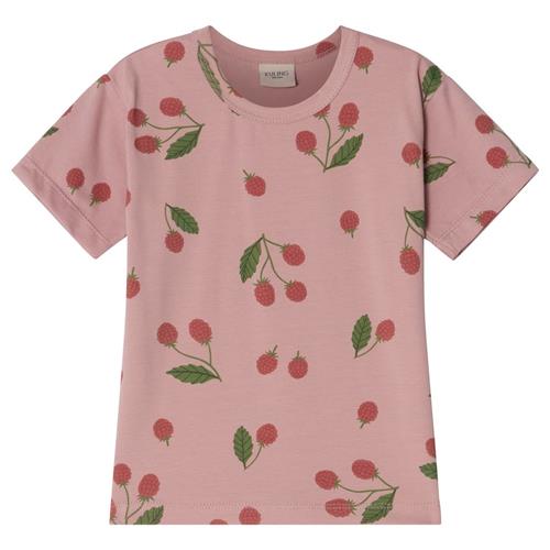 Se Kuling GOTS Santorini Mønstret T-shirt Med Hindbær Woody Rose | Lyserød | 98/104 cm ved Babyshop