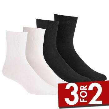 Damella Strømper 2P Seamless Socks Sort/Hvid Str 43/46 Dame