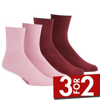 Damella Strømper 2P Seamless Socks Rosa/Rød Str 43/46 Dame