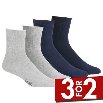 Damella Strømper 2P Seamless Socks Marineblå/Grå Str 43/46 Dame