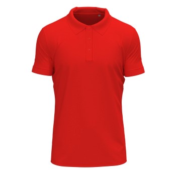 Se Stedman Clive Short Sleeve Polo Rød ringspundet bomuld Small Herre ved Timarco