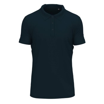 Se Stedman Clive Short Sleeve Polo Marineblå ringspundet bomuld Small Herre ved Timarco