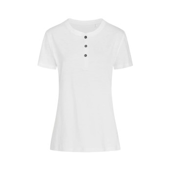 Se Stedman Sharon Henley T Shirt For Women Hvid ringspundet bomuld Medium Dame ved Timarco