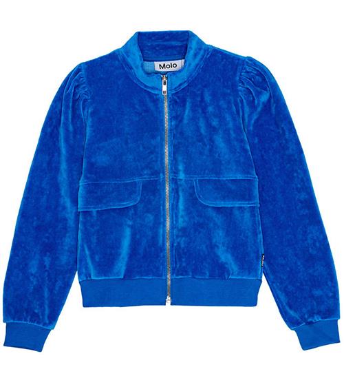 Se Molo Cardigan - Velour - Malika - Lapis Blue ved KidsWorld