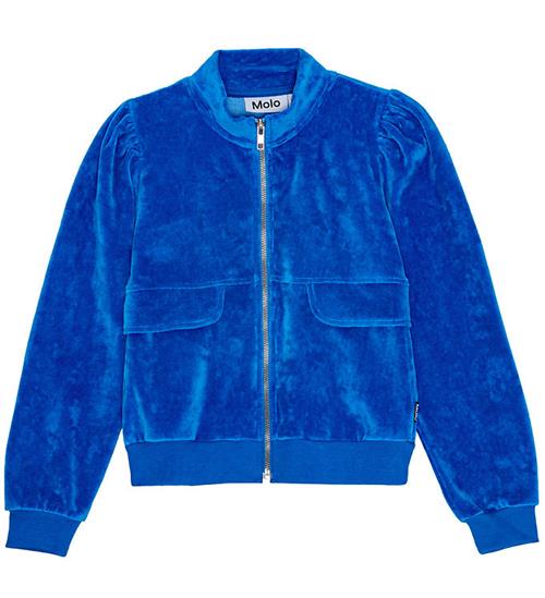 Se Molo Molo Cardigan - Velour - Malika - Lapis Blue ved KidsWorld