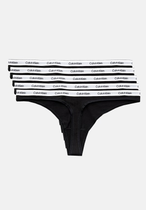 Se Calvin Klein 5 pack Thong (Low-Rise) BLACK/BLACK/BLACK/BLACK/BLACK L ved Bubbleroom