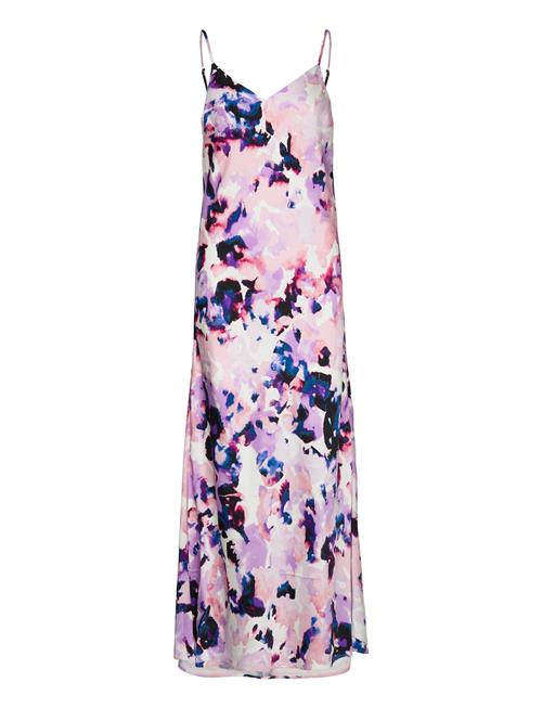 Selected Femme Slfthea Ankle Aop Satin Strap Dress B Selected Femme Pink