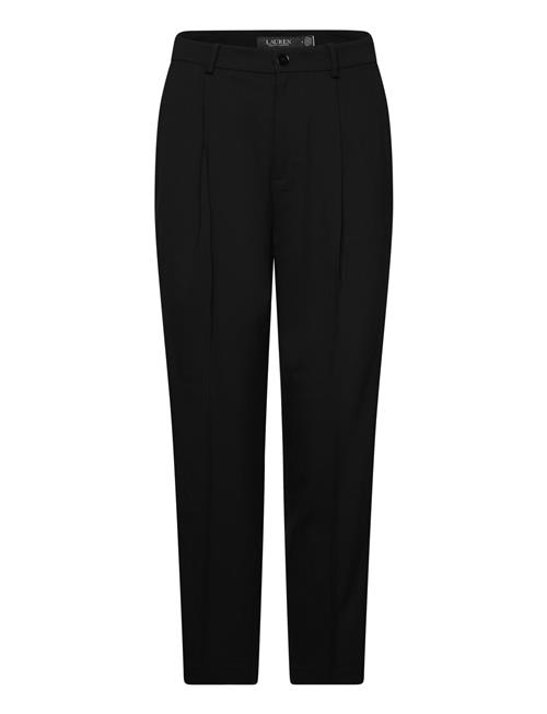 Lauren Ralph Lauren Satin-Stripe Wool Crepe Straight Pant Lauren Ralph Lauren Black