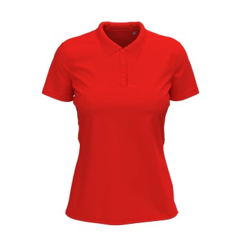 Se Stedman Claire Short Sleeve Polo Rød ringspundet bomuld Medium Dame ved Timarco