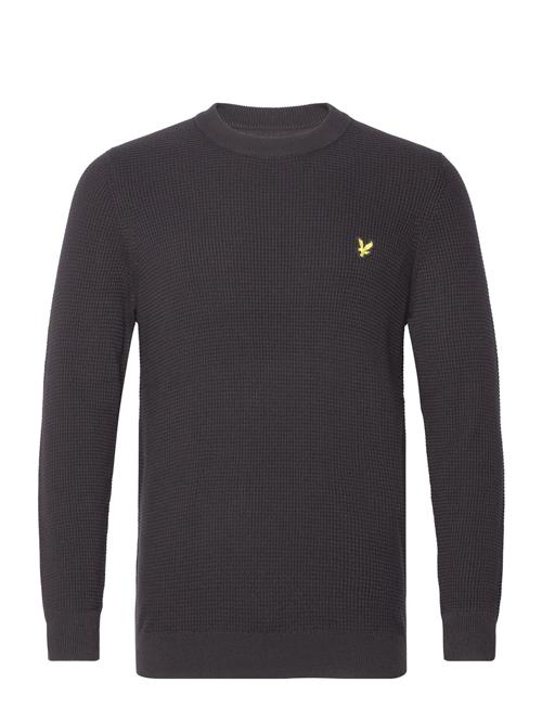 Lyle & Scott Grid Knit Crew Neck Jumper Lyle & Scott Black