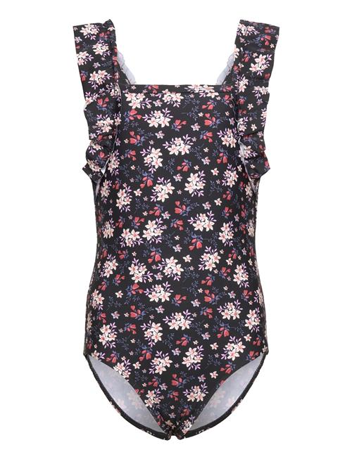 Color Kids Swimsuit W. Frills, Aop Color Kids Patterned