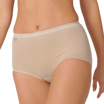 Sloggi Trusser 2P Basic Plus Maxi Briefs Beige bomuld 42 Dame