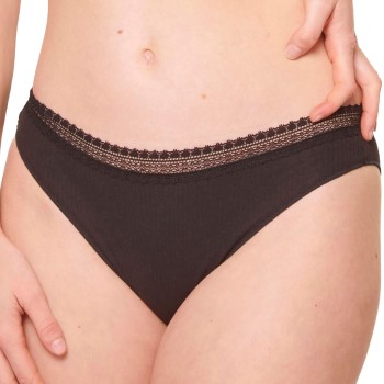 Sloggi Trusser 2P GO Ribbed Tai Briefs Sort økologisk bomuld Medium Dame