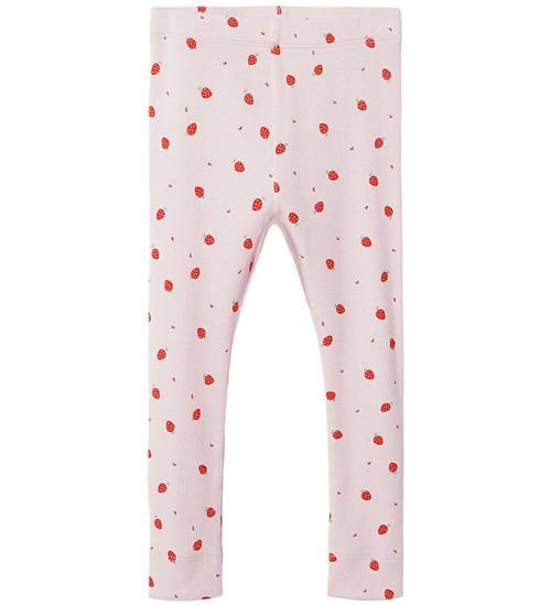 Se Name It Leggings - Rib - NmfDabua - Parfait Pink m. JordbÃ¦r ved KidsWorld