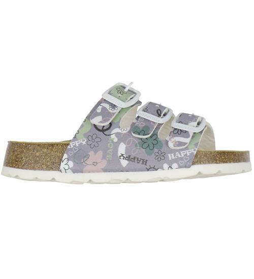 Se Superfit Superfit Sandaler - Fussbettpantoffel - Lilla m. Print ved KidsWorld