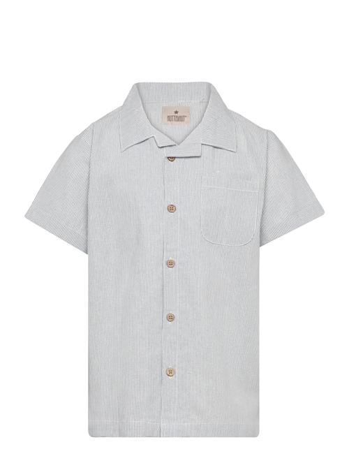 Huttelihut Shirt Ss Woven Stripe Huttelihut Grey